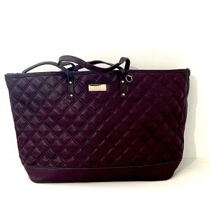 BCBG Elegant Quilted Tote Bag - Rich Burgundy